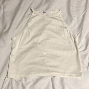 White high neck tank top
